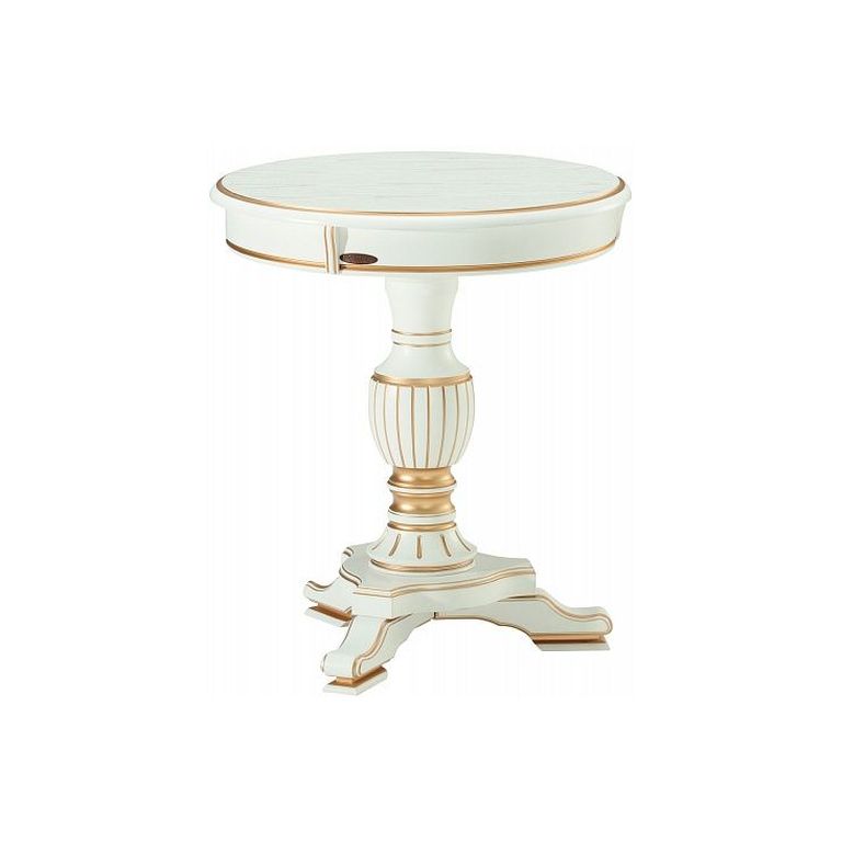 Кофейный стол BERGAMO 650 CV Белый с золотой патиной